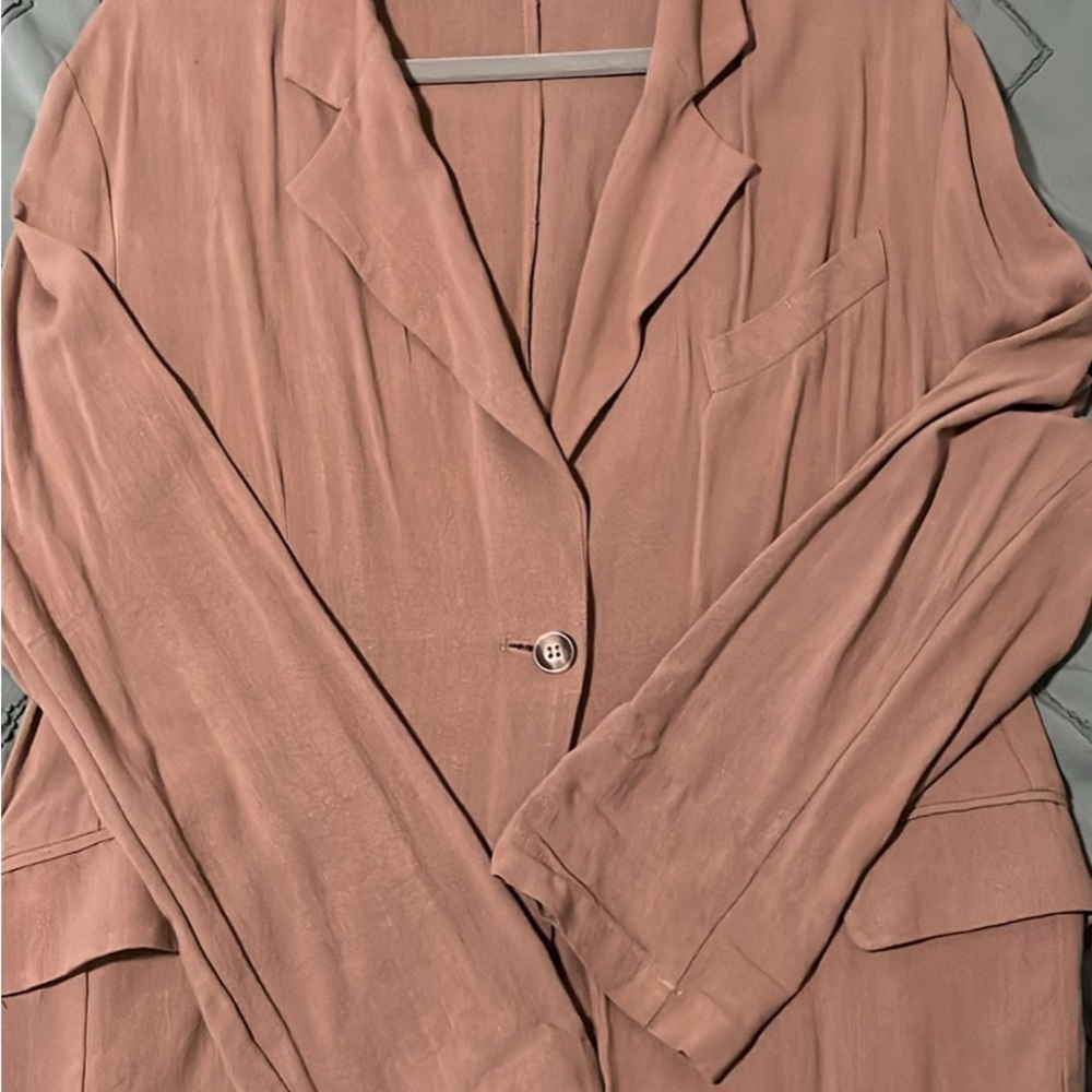 Carly Jean Los Angeles Pink Blazer Lightweight Suit Jacket